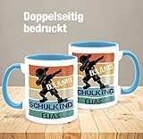Einschulung Geschenke Tasse bedruckt mit – BÄÄM!! Schulkind Jungs – Unisize – Hellblau – tasse einschulung junge – Q9061 – Kaffeetasse und Teetasse 325 ml - 4