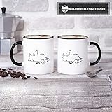 Tassendruck Katzen-Tasse mit Spruch Nö - Cat/Tier/Geschenk-Idee/Fellnase/Innen & Henkel Schwarz - 2