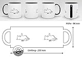 Tassendruck Katzen-Tasse mit Spruch Nö - Cat/Tier/Geschenk-Idee/Fellnase/Innen & Henkel Schwarz - 6