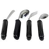 Gima – 4-teiliges Besteckset mit Greifhilfe, formbar, ideal für Senioren oder Behinderte; Gabel, Messer, Löffel und Teelöffel; breiter, rutschfester Kunststoff-Griff - 2