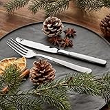 Amefa SATINA Besteck Set 60-teilig, Besteck für 12 Personen, Spülmaschinenfest, Besteck Rostfrei 18/10 Edelstahl, Besteck Set 12 Personen, Spezial-Wellenschliff, Gehärteter Klingenstahl - 6