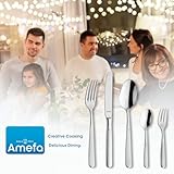 Amefa SATINA Besteck Set 60-teilig, Besteck für 12 Personen, Spülmaschinenfest, Besteck Rostfrei 18/10 Edelstahl, Besteck Set 12 Personen, Spezial-Wellenschliff, Gehärteter Klingenstahl - 7