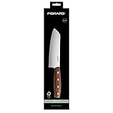 Fiskars Santoku-Messer, Gesamtlänge: 28 cm, Qualitätsstahl/Holz, Braun, Norr, 1016474 - 3