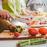 MOSFiATA Kochmesser, Klingenlänge 20cm Küchenmesser Scharf Fleischmesser Profi Messer aus hochwertigem Carbon Edelstahl, Chefmesser mit ergonomischer Griff für Haus und Restaurant - 3