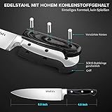 MOSFiATA Kochmesser, Klingenlänge 20cm Küchenmesser Scharf Fleischmesser Profi Messer aus hochwertigem Carbon Edelstahl, Chefmesser mit ergonomischer Griff für Haus und Restaurant - 6