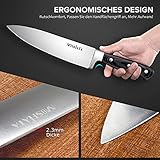 MOSFiATA Kochmesser, Klingenlänge 20cm Küchenmesser Scharf Fleischmesser Profi Messer aus hochwertigem Carbon Edelstahl, Chefmesser mit ergonomischer Griff für Haus und Restaurant - 7