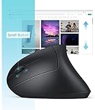 Ergonomische Maus für Linkshänder, 2,4G Wireless Ergonomische Vertikale Maus für PC, Laptop, Desktop, Schwarz - 5