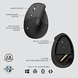 Logitech Lift for Business Left, vertikale ergonomische Maus – für Linkshänder, kabellos, Bluetooth oder gesicherter Logi Bolt USB, leise Klicks, Windows/Mac/Chrome/Linux – Grafit, Small, 910-006495 - 7