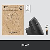 Logitech Lift for Business Left, vertikale ergonomische Maus – für Linkshänder, kabellos, Bluetooth oder gesicherter Logi Bolt USB, leise Klicks, Windows/Mac/Chrome/Linux – Grafit, Small, 910-006495 - 9