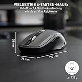 CHERRY MW 2310 2.0, kabellose Maus, geeignet für Rechts- und Linkshänder, 6 Tasten-Maus: Optischer Sensor und umschaltbare Auflösung, bis zu 3 Jahre ohne Batteriewechsel, schwarz - 3