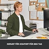 Logitech Ergo K860 Geteilte kabellose Tastatur, Handgelenkauflage, Lift Maus vertikal ergonomisch, Linkshänder, Bluetooth, USB-Empfänger, leise, Windows/macOS/iPadOS, Notebook, PC, QWERTZ DEU - Grau - 2