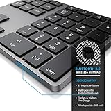 CSL - Bluetooth Numpad - Wireless Ziffernblock mit Multifunktionstasten – Keypad Aluminium - 35 Tasten – Bluetooth 3.0 – Kabellos - kompatibel mit Apple PC Notebook Tablet Laptop - Windows Android iOS - 4