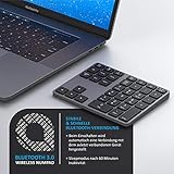 CSL - Bluetooth Numpad - Wireless Ziffernblock mit Multifunktionstasten – Keypad Aluminium - 35 Tasten – Bluetooth 3.0 – Kabellos - kompatibel mit Apple PC Notebook Tablet Laptop - Windows Android iOS - 5