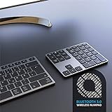 CSL - Bluetooth Numpad - Wireless Ziffernblock mit Multifunktionstasten – Keypad Aluminium - 35 Tasten – Bluetooth 3.0 – Kabellos - kompatibel mit Apple PC Notebook Tablet Laptop - Windows Android iOS - 6