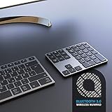 CSL - Bluetooth Numpad - Wireless Ziffernblock mit Multifunktionstasten – Keypad Aluminium - 35 Tasten – Bluetooth 3.0 – Kabellos - kompatibel mit Apple PC Notebook Tablet Laptop - Windows Android iOS - 6