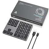 CSL - Bluetooth Numpad - Wireless Ziffernblock mit Multifunktionstasten – Keypad Aluminium - 35 Tasten – Bluetooth 3.0 – Kabellos - kompatibel mit Apple PC Notebook Tablet Laptop - Windows Android iOS - 7