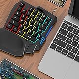 XIAOL Halbtastatur, Linkshänder-Tastatur Kabelgebundene Gaming-Tastatur mit RGB-Hintergrundbeleuchtung und 35 Tasten für Gamer Mini-Gaming-Tastatur Tragbare Tastatur für PC-Laptop - 2