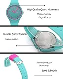 JSDDE Uhren Damenuhr Armanduhr Candy Farbe Silikonband Sportuhr Lässig Analog Quarzuhr Watchs für Frauen Mädchen Jungen (Weiß) - 4