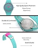 JSDDE Uhren Damenuhr Armanduhr Candy Farbe Silikonband Sportuhr Lässig Analog Quarzuhr Watchs für Frauen Mädchen Jungen (Weiß) - 4