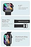 CUBOT C5 Smartwatch Herren, 5 ATM Wasserdicht 1.7 Zoll Touchscreen Schrittzähler Uhr, Armbanduhr mit Pulsuhr, Fitnessuhr iOS/Android kompatibel, Fitness Tracker, Schwarz - 2