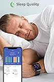 CUBOT C5 Smartwatch Herren, 5 ATM Wasserdicht 1.7 Zoll Touchscreen Schrittzähler Uhr, Armbanduhr mit Pulsuhr, Fitnessuhr iOS/Android kompatibel, Fitness Tracker, Schwarz - 5