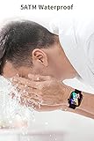 CUBOT C5 Smartwatch Herren, 5 ATM Wasserdicht 1.7 Zoll Touchscreen Schrittzähler Uhr, Armbanduhr mit Pulsuhr, Fitnessuhr iOS/Android kompatibel, Fitness Tracker, Schwarz - 6