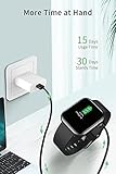 CUBOT C5 Smartwatch Herren, 5 ATM Wasserdicht 1.7 Zoll Touchscreen Schrittzähler Uhr, Armbanduhr mit Pulsuhr, Fitnessuhr iOS/Android kompatibel, Fitness Tracker, Schwarz - 8