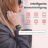 Smartwatch Damen, AooDen 1.69 Zoll Smartwatch mit Pulsmesser Schlafmonitor SpO2, IP68 Wasserdicht Fitness Armbanduhr, Schrittzähler Uhr Damen, Sportuhr Stoppuhr Aktivitätstracker Android iOS, Golden - 6