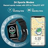 Smartwatch, 1.69 Zoll HD Voll Touchscreen Fitness Tracker Uhr, IP68 Wasserdicht Fitnessuhr mit Pulsmesser Schlafmonitor Schrittzähler, Damen Herren Sportuhr Smart Watch Uhren für iOS Android, Schwarz - 5