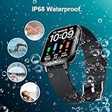 Smartwatch, 1.69 Zoll HD Voll Touchscreen Fitness Tracker Uhr, IP68 Wasserdicht Fitnessuhr mit Pulsmesser Schlafmonitor Schrittzähler, Damen Herren Sportuhr Smart Watch Uhren für iOS Android, Schwarz - 7