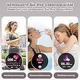 Blackview Smartwatch Damen, 1.09 Zoll Fitnessuhr Smart Watch Fitness Armbanduhr mit Pulsmesser Schlafmonitor SpO2, Schrittzähler Uhr Sportuhr Stoppuhr Aktivitätstracker für Android iOS(Grau) - 4