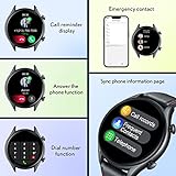 Weybon Smartwatch Herren uhr Armbanduhr Uhr – 1,32 Zoll Runde Männer Sportuhr ip68 Schrittzähler Blutdruckmessung Pulsmesser Kalorienzähler Bluetooth Kompatibel Android mit ios (Schwarz), (C18) - 2