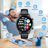 Weybon Smartwatch Herren uhr Armbanduhr Uhr – 1,32 Zoll Runde Männer Sportuhr ip68 Schrittzähler Blutdruckmessung Pulsmesser Kalorienzähler Bluetooth Kompatibel Android mit ios (Schwarz), (C18) - 6