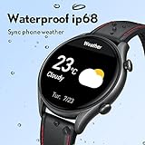 Weybon Smartwatch Herren uhr Armbanduhr Uhr – 1,32 Zoll Runde Männer Sportuhr ip68 Schrittzähler Blutdruckmessung Pulsmesser Kalorienzähler Bluetooth Kompatibel Android mit ios (Schwarz), (C18) - 8