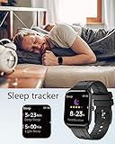 GRV Smartwatch,1.69 Zoll Touch-Farbdisplay Smartwatch für Damen Herren,Fitness Tracker mit Blutsauerstoff Pulsuhr,Schrittzähler,Schlafmonitor,Nachrichten-Push Fitnessuhr für Android iOS - 3