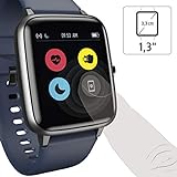 Hama Smartwatch 4900, wasserdicht (Fitnesstracker für Herzfrequenz/Kalorien, Sportuhr mit Schrittzähler, Schlafmonitor, Musiksteuerung, Fitness Armband Damen/Herren, 6 Tage Akkulaufzeit) Blau - 6