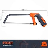 Presch Metallsäge klein 150mm - Mini Hand-Bügelsäge mit austauschbarem Sägeblatt - Säge für Metall, Alu, Plastik - Multifunktionssäge - 2