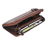 DONBOLSO® Geldbörse Lissabon I Portemonnaie aus echtem Nappaleder für Damen I XL-Geldbeutel mit 13 Kartenfächern und RFID-Schutz I Braun - 7