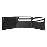 Herren-Geldbörse für Linkshänder, echtes Kalbsleder in Schwarz, Portmonee für Herren, mit Münzfach und Kartenfach, dänisches Design - 6