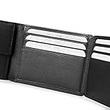 Herren-Geldbörse für Linkshänder, echtes Kalbsleder in Schwarz, Portmonee für Herren, mit Münzfach und Kartenfach, dänisches Design - 7