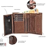 DONBOLSO Geldbörse Wien I Großes Portemonnaie aus Leder für Herren I Geldbeutel und RFID Schutz I Geldbörse mit Münzfach I Portmonee für Männer I Vintage Braun - 5