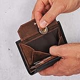 DONBOLSO Geldbörse Wien I Großes Portemonnaie aus Leder für Herren I Geldbeutel und RFID Schutz I Geldbörse mit Münzfach I Portmonee für Männer I Vintage Braun - 8