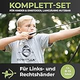 BOWRILLA® Pfeil und Bogen Kinder Set | Einsteiger Sportbogen mit 6 Pfeilen, Ideal für Kinder und Jugendliche 8 bis 15 Jahre | 3-teiliger Take-Down Recurvebogen für Rechts- und Linkshänder - 2