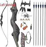 SHARROW 60 Zoll Takedown Recurvebogen Set Erwachsene 25-65 Lbs BogenschießEn Jagdbogen Pfeil Und Bogen Set Erwachsene Sportbogen Recurve Bogen Set linkshändig Rechtshändig (grau Set, Links 50Lbs) - 2