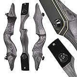 SHARROW 60 Zoll Takedown Recurvebogen Set Erwachsene 25-65 Lbs BogenschießEn Jagdbogen Pfeil Und Bogen Set Erwachsene Sportbogen Recurve Bogen Set linkshändig Rechtshändig (grau Set, Links 50Lbs) - 4