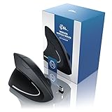 CSL – optische Wireless (kabellos/Funk) Maus / vertikale Ausführung (Linkshänder) | ergonomisches Design – Vorbeugung gegen Mausarm/Tennisarm (RSI Syndrom) – besonders armschonend | 6 Tasten | nur für Linkshänder - 5