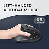 Perixx PERIMICE-713 L Vertikale Ergonomische Maus – Für Linkshänder- Kabellose 2.4GHz – 800/1200/1600 DPI – Empfohlen bei RSI, Mausarm, Tennisarm - 2