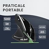 Perixx PERIMICE-713 L Vertikale Ergonomische Maus – Für Linkshänder- Kabellose 2.4GHz – 800/1200/1600 DPI – Empfohlen bei RSI, Mausarm, Tennisarm - 3