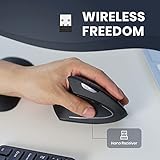 Perixx PERIMICE-713 L Vertikale Ergonomische Maus – Für Linkshänder- Kabellose 2.4GHz – 800/1200/1600 DPI – Empfohlen bei RSI, Mausarm, Tennisarm - 4
