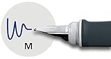 Schneider Linkshänder-Füller Ray Strichstärke M (Füllfederhalter mit Edelstahlfeder, inkl. Tintenpatrone, Made in Germany) weiss/dunkelgrau - 5